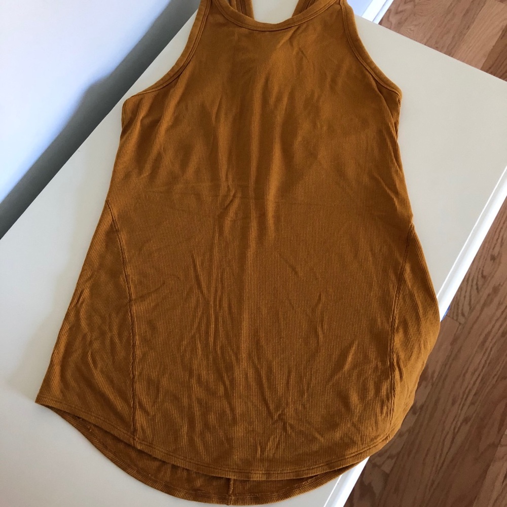 Lululemon Mustard Full Day Ahead Ribbed Tank